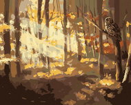 Zuty - Painting by Numbers - Owl And Forest For Autumn (D. Rusty Rust), 80X100 Cm, Canvas - Painting by Numbers