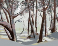 Zuty - Painting by Numbers - Snowy Owl And Forest In Winter (D. Rusty Rust), 40X50 Cm, Canvas - Painting by Numbers
