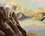 Zuty - Painting by Numbers - Goats and Mountains (D. Rusty Rust), 80X100 Cm, Canvas - Painting by Numbers