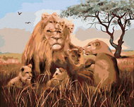 Zuty - Painting By Numbers - Lion And Pack (D. Rusty Rust), 40X50 Cm, Canvas+Frame - Painting by Numbers