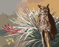 Zuty - Painting By Numbers - Owl And Leaves (D. Rusty Rust), 40X50 Cm, Canvas - Painting by Numbers