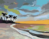 Zuty - Painting by Numbers - Coast And Sunset (D. Rusty Rust), 40X50 Cm, Canvas+Frame - Painting by Numbers