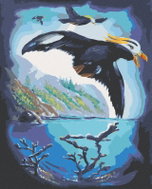 Zuty - Painting by Numbers - Bird In Flight And Corals In The Sea (D. Rusty Rust), 80X100 Cm, Canvas - Painting by Numbers