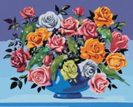 Zuty - Painting by Numbers - Roses in a Vase and Parrots (D. Rusty Rust), 80X100 Cm, Canvas - Painting by Numbers