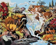 Zuty - Painting by Numbers - Animals Hidden in the Picture (D. Rusty Rust), 80X100 Cm, Canvas - Painting by Numbers