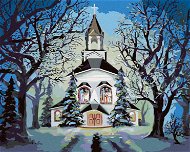 Zuty - Painting By Numbers - Church In Winter (D. Rusty Rust), 80X100 Cm, Canvas+Frame - Painting by Numbers