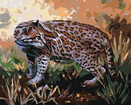 Zuty - Painting By Numbers - Ocelot In The Grass (D. Rusty Rust), 40X50 Cm, Canvas+Frame - Painting by Numbers