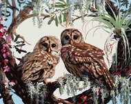 Zuty - Painting By Numbers - Owls And Hearts Of Branches (D. Rusty Rust), 80X100 Cm, Canvas - Painting by Numbers