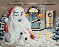 Zuty - Painting By Numbers - Snowman In The Shape Of Santa At Home (D. Rusty Rust), 40X50 Cm, Canvas - Painting by Numbers