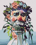 Zuty - Painting by Numbers - Flower in a Vase and the Face of a Man (D. Rusty Rust), 80X100 Cm, Canv - Painting by Numbers