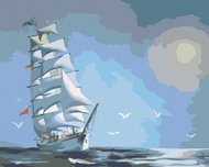 Zuty - Painting by Numbers - White Sailing Ship (D. Rusty Rust), 40X50 Cm, Canvas+Frame - Painting by Numbers