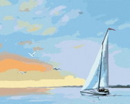 Zuty - Painting by Numbers - Sailboats And Reds (D. Rusty Rust), 80X100 Cm, Canvas - Painting by Numbers