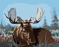 Zuty - Painting by Numbers - Elk Lying in the Grass (D. Rusty Rust), 40X50 Cm, Canvas - Painting by Numbers