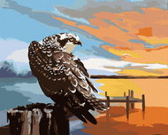 Zuty - Painting by Numbers - Eagle, Pier And Sunset (D. Rusty Rust), 40X50 Cm, Canvas - Painting by Numbers