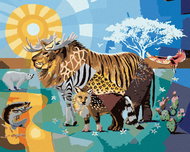 Zuty - Painting by Numbers - Illusion Animals (D. Rusty Rust), 40X50 Cm, Canvas - Painting by Numbers