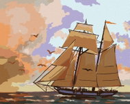 Zuty - Painting by Numbers - Sailboats, Birds and Robins (D. Rusty Rust), 40X50 Cm, Canvas - Painting by Numbers
