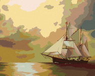 Zuty - Painting by Numbers - Sailing Boats and Sun (D. Rusty Rust), 40X50 Cm, Canvas - Painting by Numbers