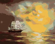 Zuty - Painting by Numbers - Sailing Boats and Sun in the Clouds (D. Rusty Rust), 80X100 Cm, Canvas - Painting by Numbers