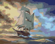 Zuty - Painting by Numbers - Sailing Ship at Sea (D. Rusty Rust), 40X50 Cm, Canvas - Painting by Numbers