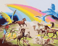 Zuty - Painting by Numbers - Animals and Rainbows (D. Rusty Rust), 40X50 Cm, Canvas+Frame - Painting by Numbers