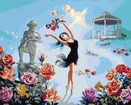 Zuty - Painting by Numbers - Ballerina and Rose (D. Rusty Rust), 40X50 Cm, Canvas - Painting by Numbers