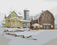 Zuty - Painting By Numbers - House With Barn In Winter (D. Rusty Rust), 40X50 Cm, Canvas - Painting by Numbers