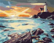 Zuty - Painting by Numbers - Lighthouse After Sunset (D. Rusty Rust), 80X100 Cm, Canvas+Frame - Painting by Numbers