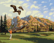 Zuty - Painting By Numbers - Golfer And Eagle (D. Rusty Rust), 40X50 Cm, Canvas - Painting by Numbers