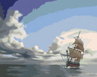 Zuty - Painting by Numbers - Sailing Ship on a Calm Sea (D. Rusty Rust), 40X50 Cm, Canvas - Painting by Numbers