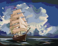 Zuty - Painting by Numbers - Sailing Ship at Sea (D. Rusty Rust), 40X50 Cm, Canvas+Frame - Painting by Numbers