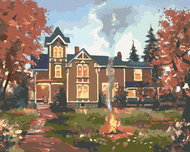 Zuty - Painting by Numbers - Brown House for Autumn (D. Rusty Rust), 40X50 Cm, Canvas - Painting by Numbers