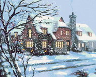 Zuty - Painting by Numbers - Snow House (D. Rusty Rust), 40X50 Cm, Canvas+Frame - Painting by Numbers