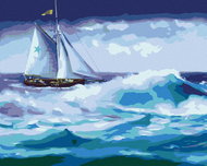Zuty - Painting by Numbers - Sailing Ship at Sea (D. Rusty Rust), 40X50 Cm, Canvas+Frame - Painting by Numbers