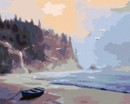 Zuty - Painting By Numbers - Abandoned Boat On The Beach After Dusk (D. Rusty Rust), 40X50 Cm, Canva - Painting by Numbers