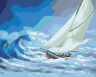 Zuty - Painting by Numbers - Sailing Ship on the Stormy Sea (D. Rusty Rust), 40X50 Cm, Canvas - Painting by Numbers