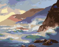 Zuty - Painting by Numbers - Sea Cliffs (D. Rusty Rust), 80X100 Cm, Canvas+Frame - Painting by Numbers