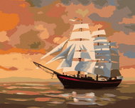 Zuty - Painting by Numbers - Sailing Ship After Dusk (D. Rusty Rust), 40X50 Cm, Canvas - Painting by Numbers