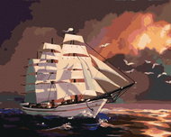 Zuty - Painting by Numbers - Ship After Dark (D. Rusty Rust), 40X50 Cm, Canvas+Frame - Painting by Numbers