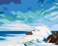 Zuty - Painting by Numbers - Waves Crashing into Cliffs (D. Rusty Rust), 40X50 Cm, Canvas - Painting by Numbers