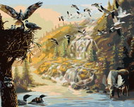 Zuty - Painting by Numbers - Moose, Birds and Ducks Near Napajedlo (D. Rusty Rust), 40X50 Cm, Canvas - Painting by Numbers