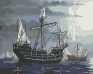 Zuty - Painting by Numbers - SHIPS FLOATING ON THE SEA (D. RUSTY RUST), 80x100 cm, stretched canvas  - Painting by Numbers
