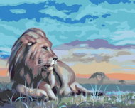 Zuty - Painting by Numbers - Lonely Lion at Dusk (D. Rusty Rust), 40X50 Cm, Canvas+Frame - Painting by Numbers