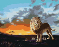 Zuty - Painting by Numbers - Lion at Sunset (D. Rusty Rust), 40X50 Cm, Canvas - Painting by Numbers