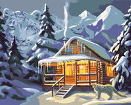 Zuty - Painting by Numbers - Leopard at the Snow Cottage (D. Rusty Rust), 80X100 Cm, Canvas+Frame - Painting by Numbers