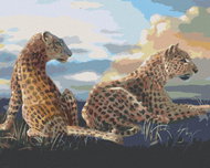 Zuty - Painting by Numbers - Reclining Leopard (D. Rusty Rust), 80X100 Cm, Canvas+Frame - Painting by Numbers