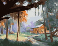 Zuty - Painting By Numbers - Cottage In Nature (D. Rusty Rust), 40X50 Cm, Canvas+Frame - Painting by Numbers