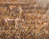 Zuty - Painting By Numbers - Lion On The Hunt (D. Rusty Rust), 40X50 Cm, Canvas+Frame - Painting by Numbers