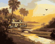 Zuty - Painting By Numbers - Cottage At The Stream (D. Rusty Rust), 40X50 Cm, Canvas - Painting by Numbers