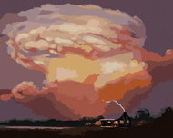 Zuty - Painting by Numbers - Clouds Over the Cottage (D. Rusty Rust), 40X50 Cm, Canvas+Frame - Painting by Numbers