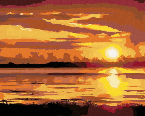 Zuty - Painting by Numbers - Sunset Over the River (D. Rusty Rust), 40X50 Cm, Canvas+Frame - Painting by Numbers - Main image